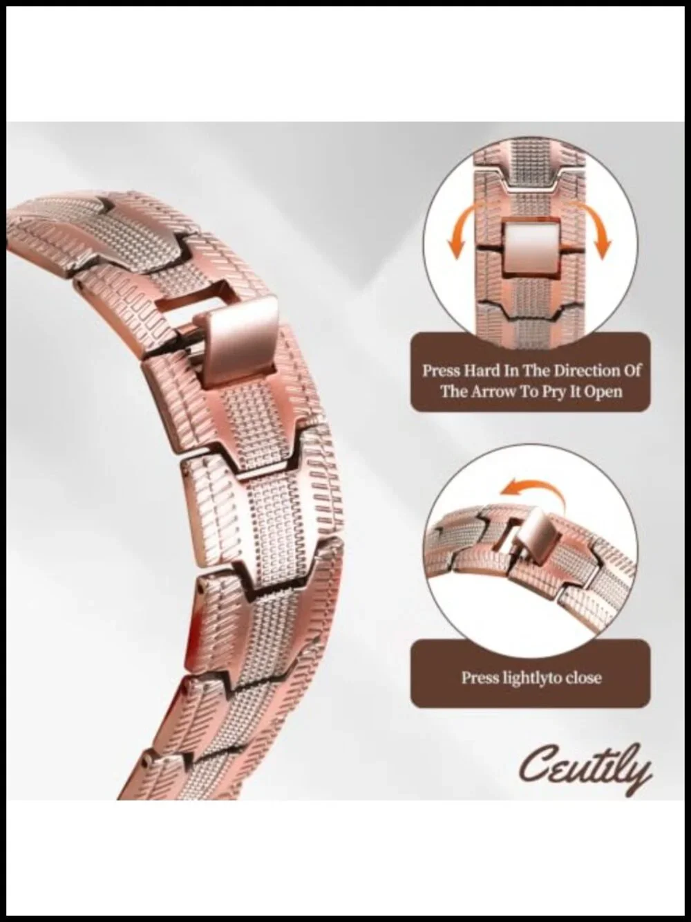 Triple Strength Copper Magnetic Bracelet for Men Adjustable Wrist Support Gift